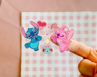 Stitch Valentine sticker | scrump sticker | angel stitcker