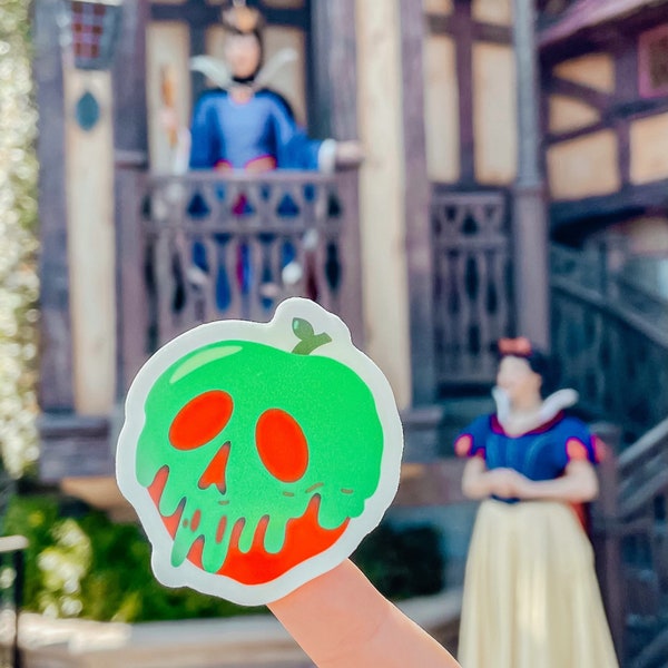 Glow in the dark Poison Apple sticker | Disney Halloween sticker |