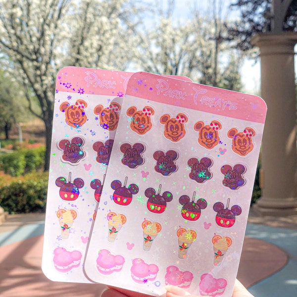 Disney Park Snacks sticker sheet | Disneyland sticker sheet | Mickey waffle sticker | gift for Disney lover | Disney planner stickers