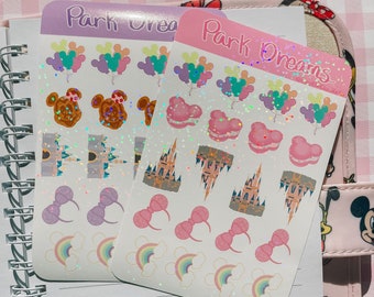 Disney Parks sticker sheet | Disneyland sticker sheet | disneyworld sticker sheet | Disney planner stickers