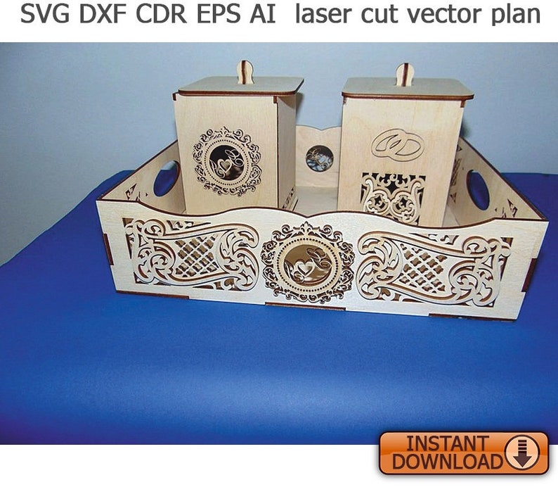 vector graphics,laser,DXF decor for home 3d model 3d puzzle Vector plan of the CNC wood Wedding tray wooden