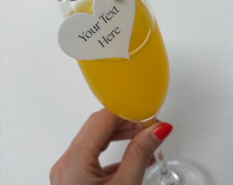 Personalised drink topper | Heart Shape | Cocktail toppers | wedding | Events | Premium wafer paper | Party