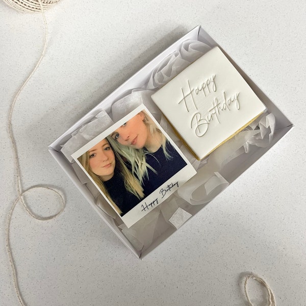 Birthday gift | Birthday Cookies | Birthday Biscuits | Letterbox | Photo cookie | Personalised | Polaroid |