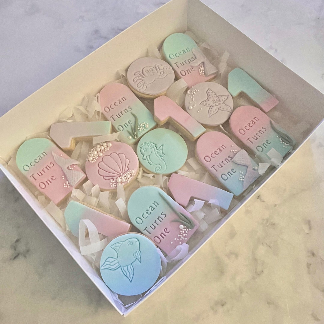 Pastel Mermaid, Childrens Biscuits, Party Favours, Under the Sea Theme