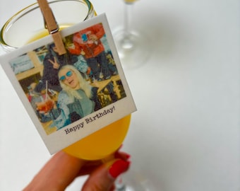 Personalised drink topper | Photo | Polaroid | Cocktail toppers | wedding | Events | Premium wafer paper | Party