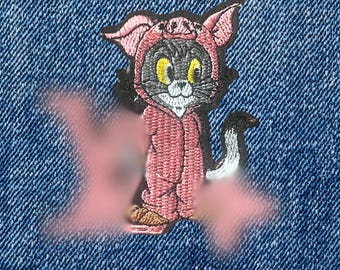 Retro Cartoon Cat & Mouse Iron-On Patches