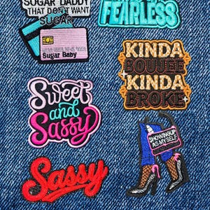 Sassy Embroidered Iron On Patches | Baddie Y2K Streetwear
