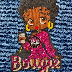 Black Girl Magic Iron-On Patch | Glam Sequins & Embroidery | Betty Diva Fashion Patch | Sew/Iron-on Appliqué