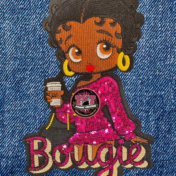 Black Girl Magic Iron-On Patch | Glam Sequins & Embroidery | Betty Diva Fashion Patch | Sew/Iron-on Appliqué