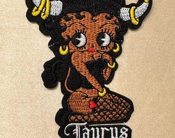 Black Girl Magic Zodiac Patches | Betty Embroidered Iron-On| Scorpio, Libra, Aries, Virgo,  Taurus, Sagittarius