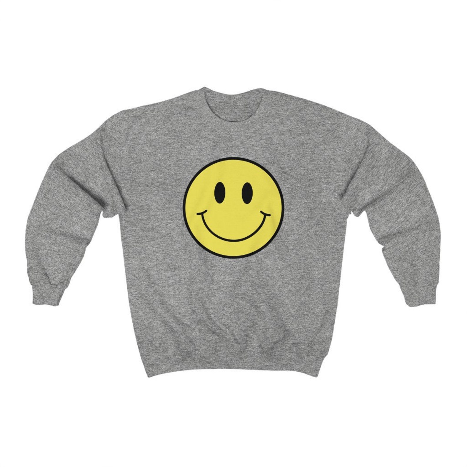 Men's Smiley Face Sweatshirt Smiley Face Crewneck Happy | Etsy