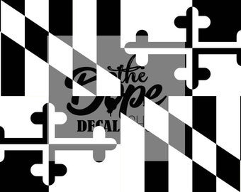 Maryland Flag - Black an White - Vari formati di file