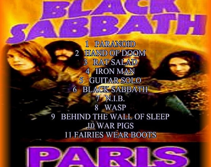 Black Sabbath " LIVE IN PARIS 1970 " dvd