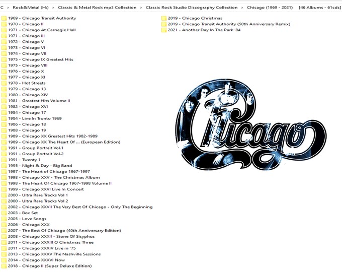 Chicago [46 Albums - 61cds] Complete Studio Discography mp3 Library (1969 - 2021)/8.5GB