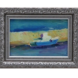 Original Oil painting, original Vintage, landscape, Ukraine artist, Mid-century, seascape