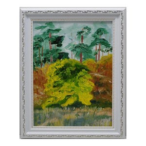 Expressionist, Oil paintings on canvas original Vintage, Mid-century,  landscape, ukrainian artists