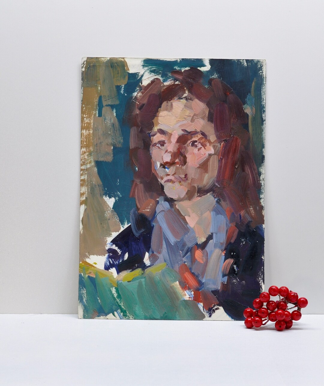 Oil Paintings Portrait Woman Painting Original Vintage, Ukrainian ...