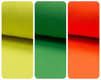 Bündchen Ripp Neon Bündchenstoff  Schlauchware gelb orange grün Öko-Tex