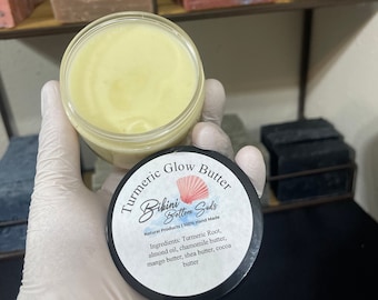 Body Butter, Turmeric Glowing body butter, acne, scars, dark spot corrector, vegan butter, stretch marks, eczema, psoriasis