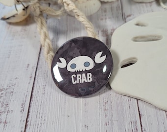 Crab Skull Music Album Cover pin-back button - (1.50 In.) / Pinback Button / Badges Pins