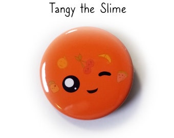 Tangy the Slime Face pin-back button - (1.50 In.) / Pinback Button / Badges Pins