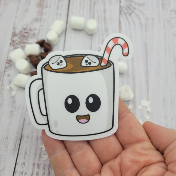 Hot Chocolate Sticker Matte Vinyl, süße Anime Chibi Aufkleber - 3"