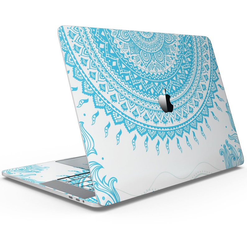 Skin Decal Wrap Kit Compatible with the Apple MacBook Pro Pro with Touch Bar or Air 11, 12, 13, 15 /& Bright Blue Circle Mandala v3