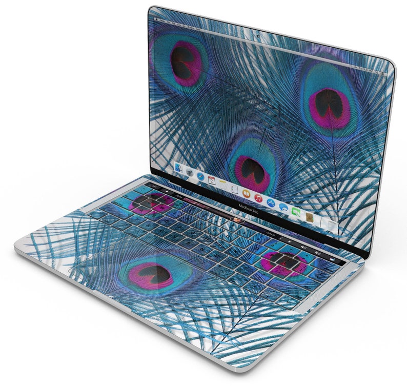 Skin Decal Wrap Kit Compatible with the Apple MacBook Pro Pro with Touch Bar or Air 11, 12, 13, 15 /& 16 - All Versions Blue Peacock