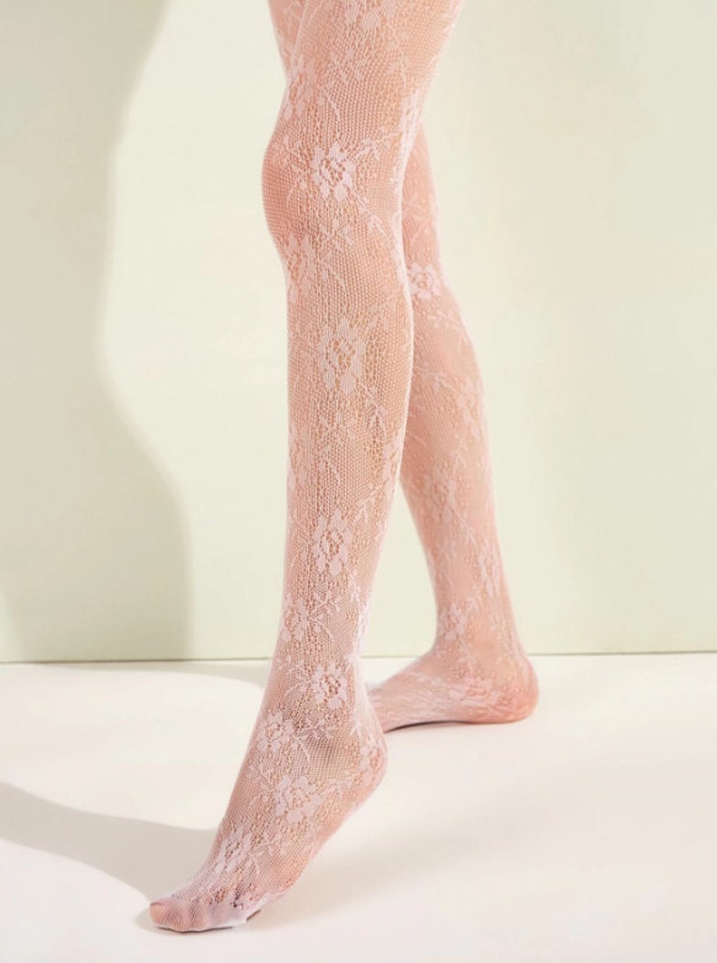 1 pair Tight lace Long bottoms in white lace white tights Etsy