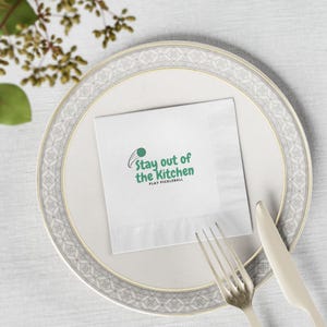 Pickleball Party Cocktail Napkins - Stay Out of the Kitchen, Pickleball Napkins, Play Pickleball, Fun Pickleball Party Decor, Party Supplies