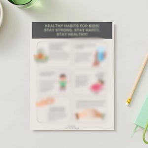 Healthy Habits For Kids - Elementary School Informative Health Flyer - From Your School Nurse