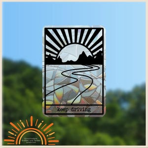 Sonnenfänger: Keep Driving, Tarot Karte, Suncatcher, Suncatcherdecal, Suncatchersticker, Rainbowmaker, Windowsticker, Fensterdekoration
