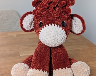 Crocheted cuddly toy | Highland Cow | Cow | Amigurumi | Finished plush toy | Decorative item made of chenille wool | Plushie | Highland cattle