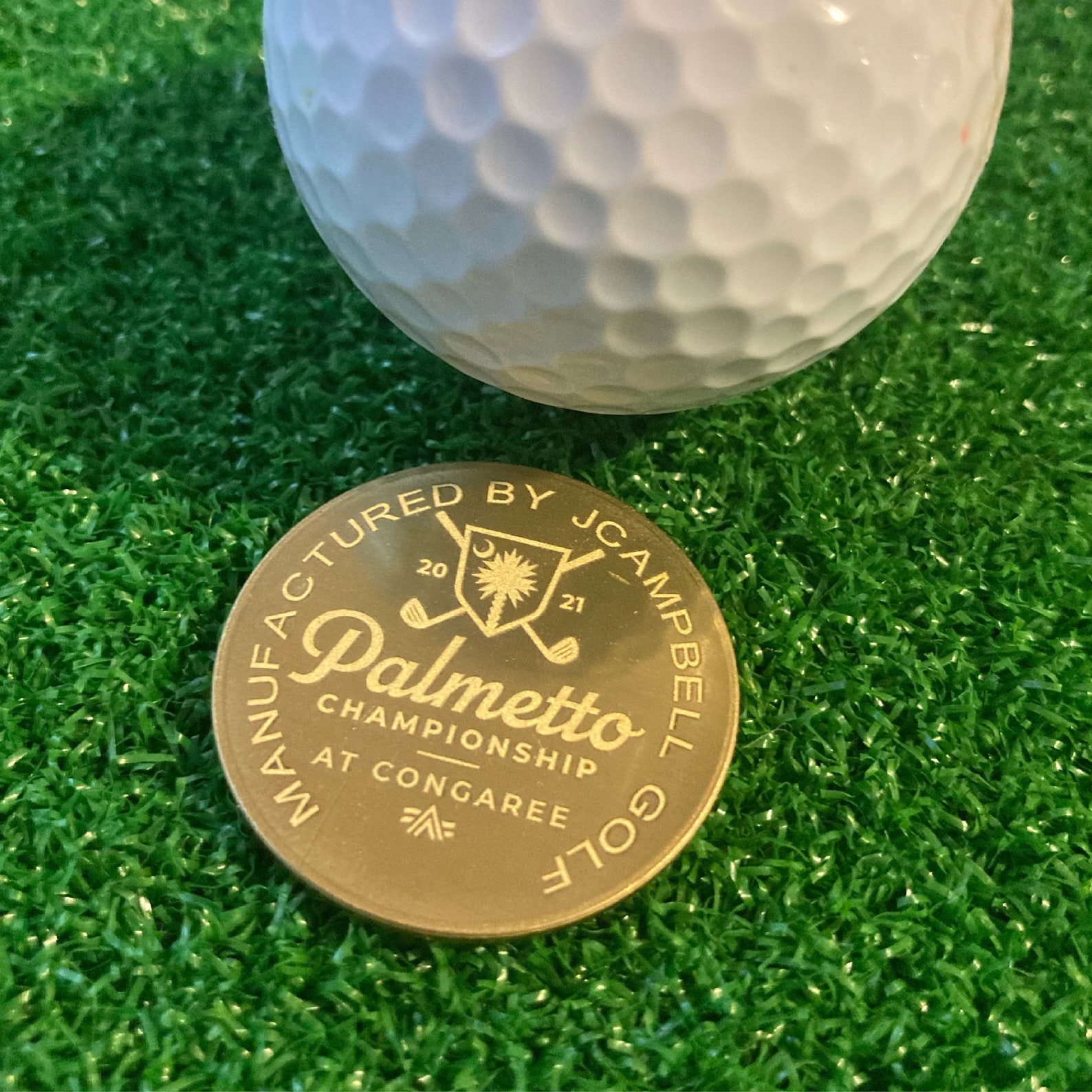 Solid Brass golf Ball Marker laser engraved gift Fathers Etsy