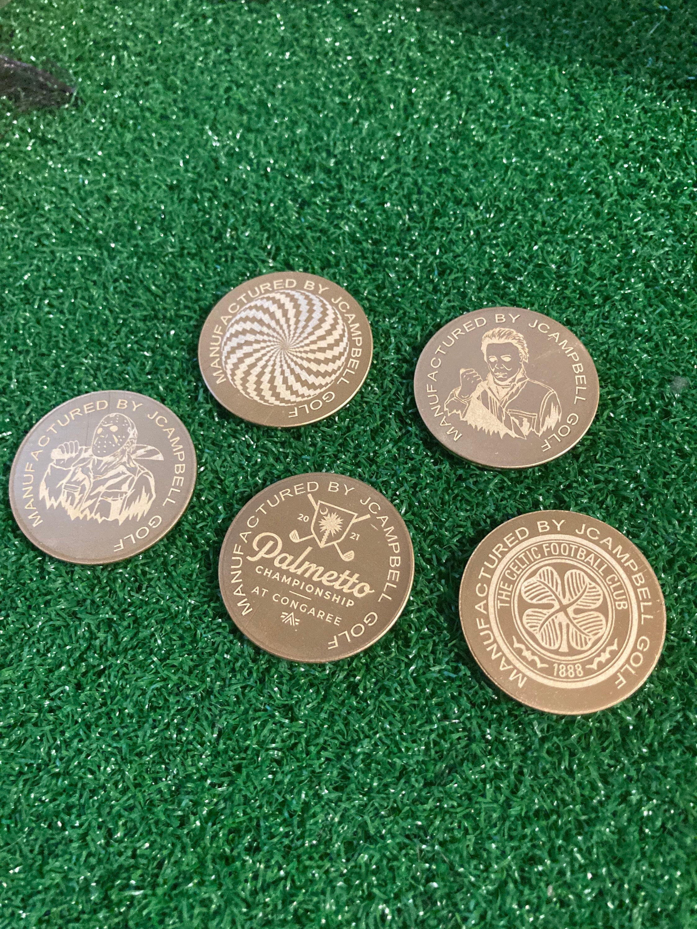 Solid Brass golf Ball Marker laser engraved gift Fathers Etsy