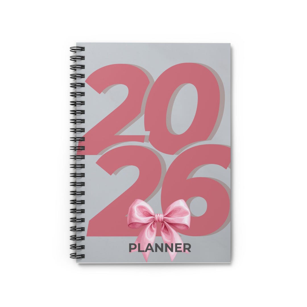 2026 Pink Bow Spiral Planner | Feminine Goal Setting Notebook - Etsy