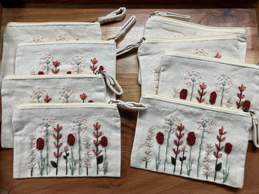 Extra Small Hand Embroidered Wildflower Bags Travel Clutch - Etsy