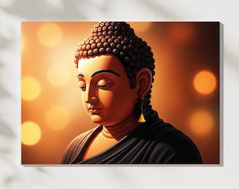 Buddha Canvas Wall Art – Spiritual Home Decor | Tranquil Meditation Artwork | Zen Asian-Inspired Canvas for Living Room or Bedroom