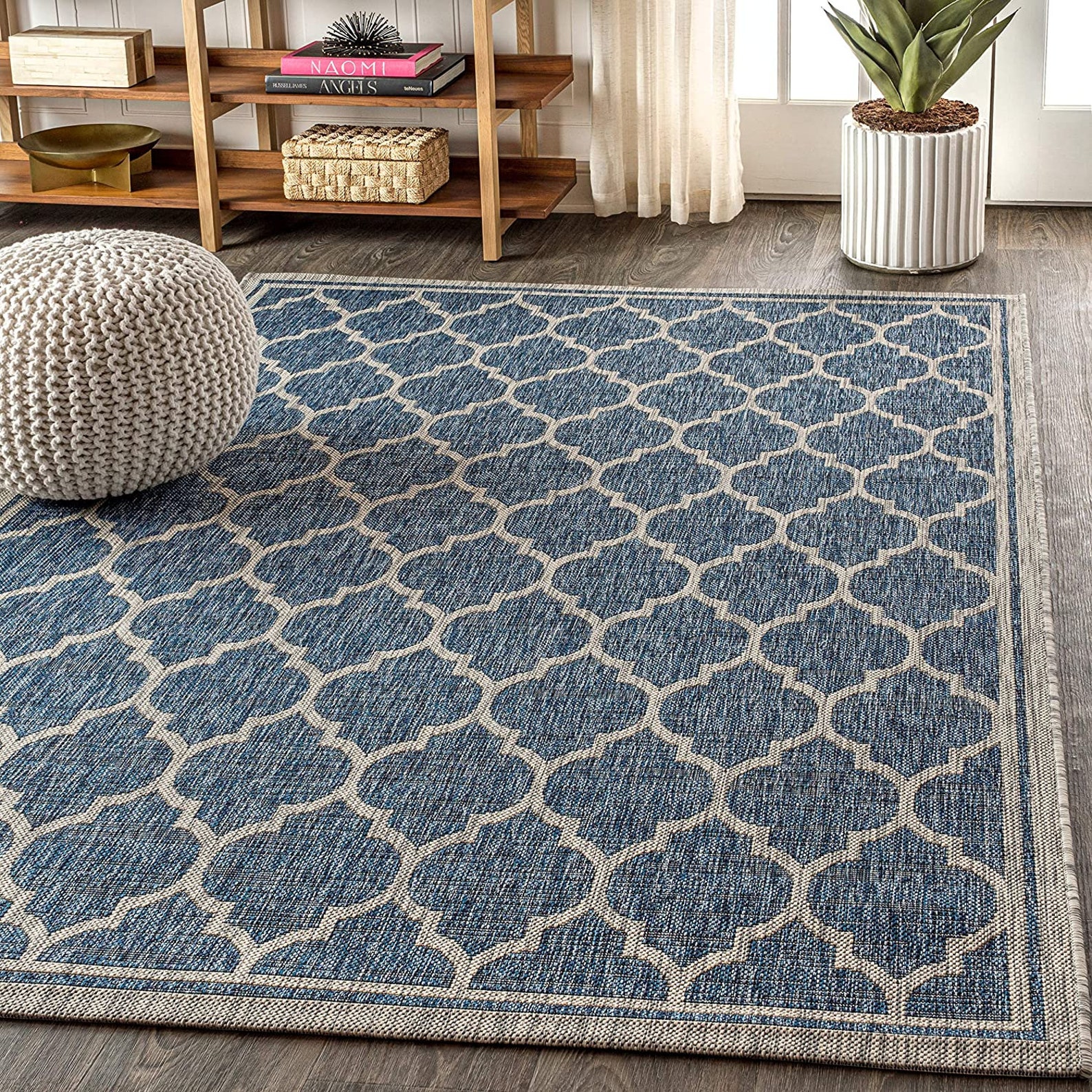 Moroccan Area Rug Trellis Textured Weave Indoor Outdoor Etsy