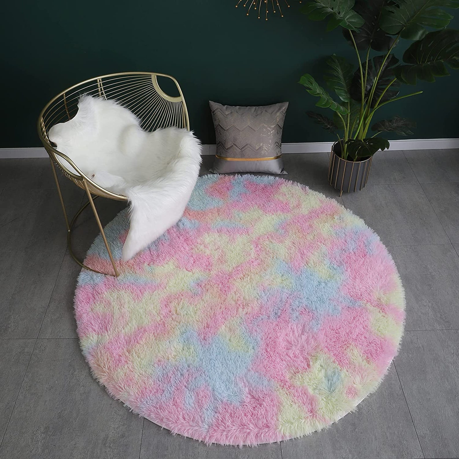 Soft Rainbow Area Rugs Fluffy Colorful Rugs Cute Floor Etsy