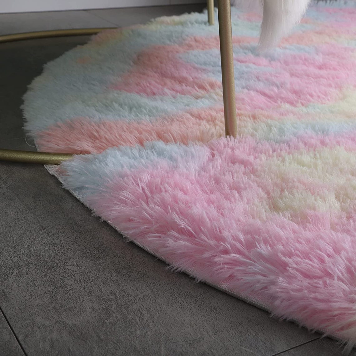 Soft Rainbow Area Rugs Fluffy Colorful Rugs Cute Floor Etsy