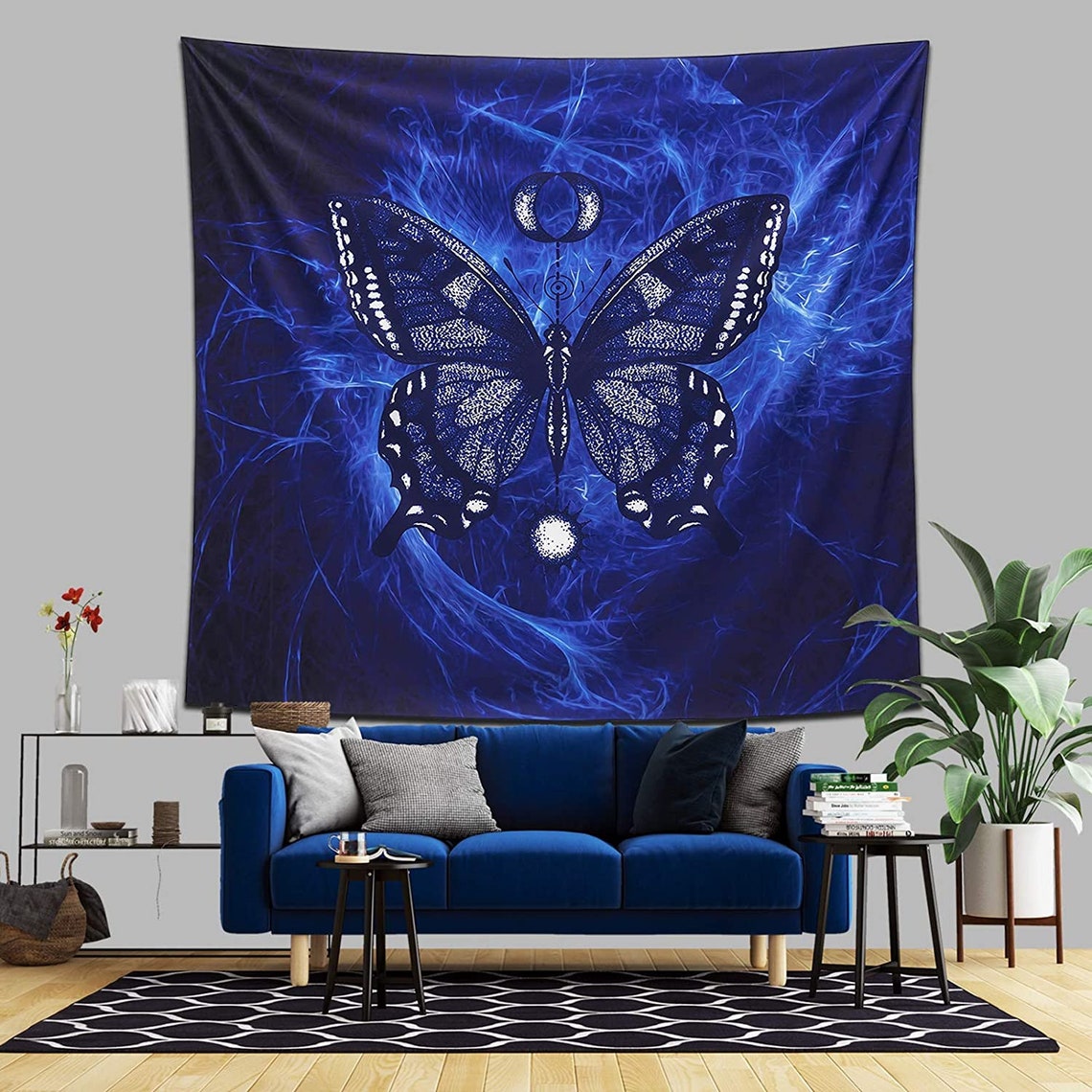Butterfly Tapestry Wall Hanging Butterflies Vertical Etsy