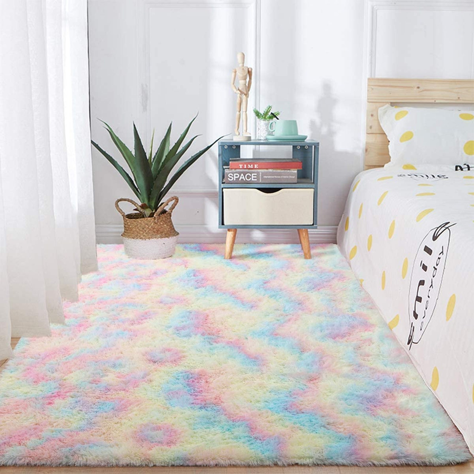 Soft Rainbow Area Rugs Fluffy Colorful Rugs Cute Floor Etsy