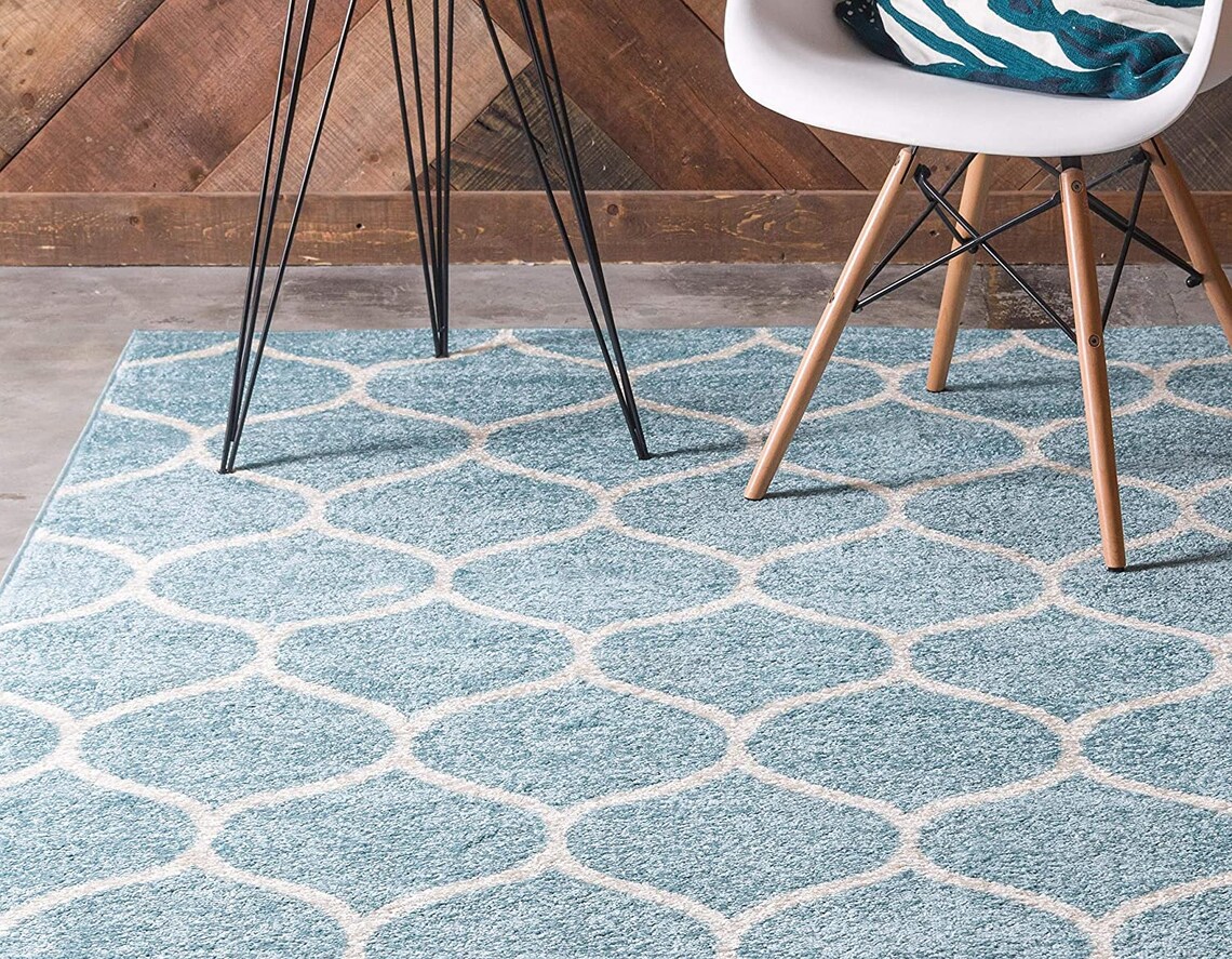 Moroccan Area Rug Trellis Textured Weave Indoor Outdoor Etsy