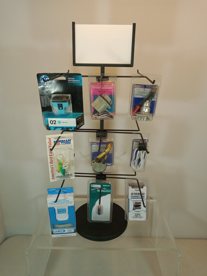 Counter Top Spinner Display Rack 3 Tier 18 Peg Etsy