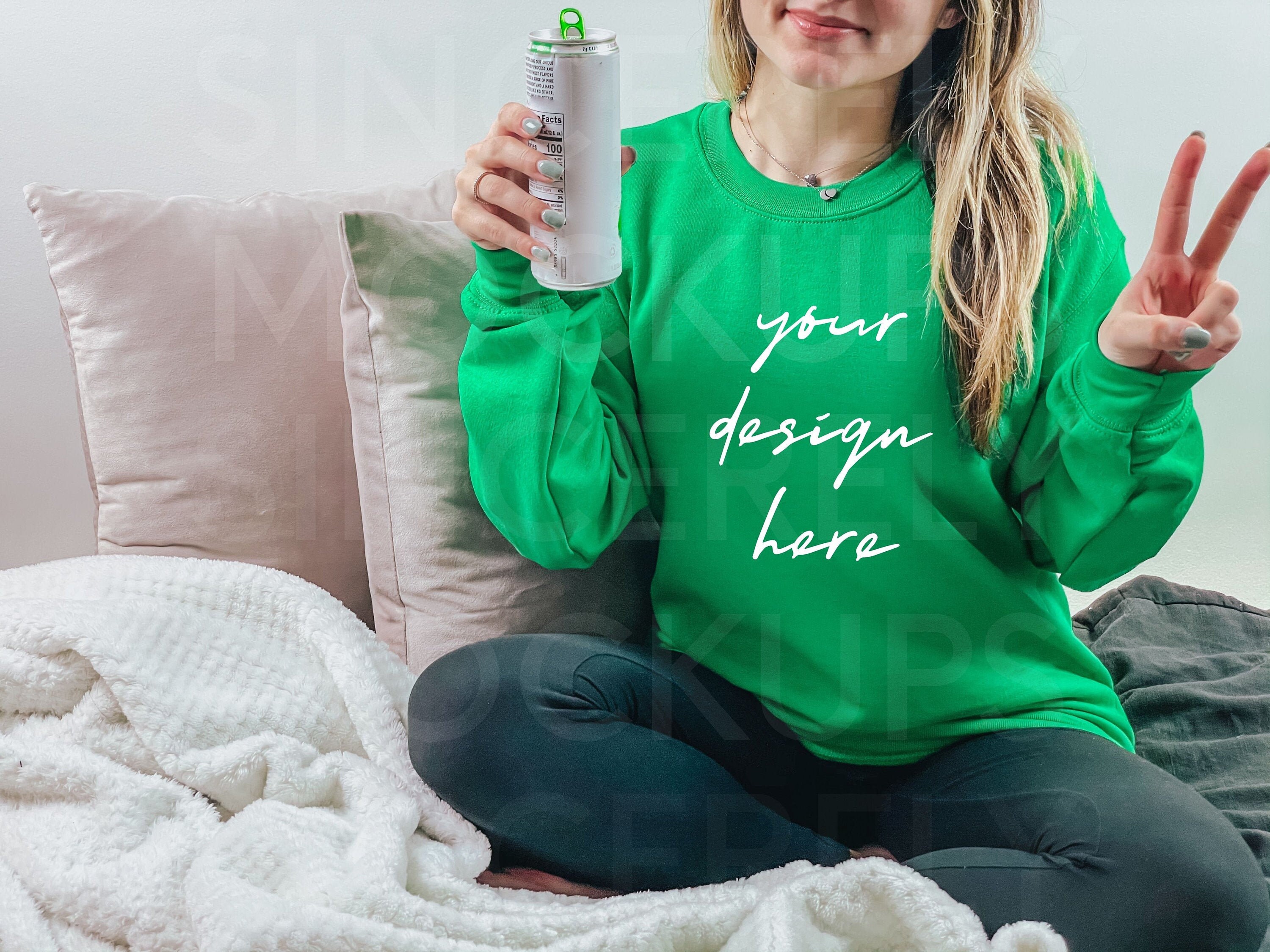 Download Gildan 18000 Mockup Irish Green Model Mockup Green | Etsy