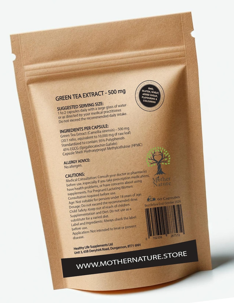 Green Tea Extract 550mg: Natural Polyphenol EGCG Supplement image 2
