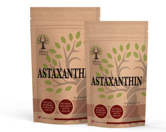 Astaxanthin Capsules 16mg Natural Astaxanthin Powder Number One UK Supplement High Potency Strong Antioxidant Vegan