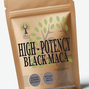 Black Maca Root Capsules 500mg High Potency Clean Natural Maca Powder Eco-friendly Best Vegan Supplements Plant-based Holistic Health