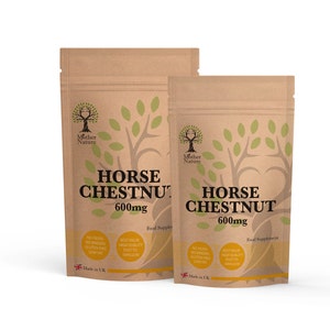 Horse Chestnut Capsules 600mg Extract Clean Natural Horse Chestnut Supplement High Potency Stronger Horse Chestnut Powder Vegan